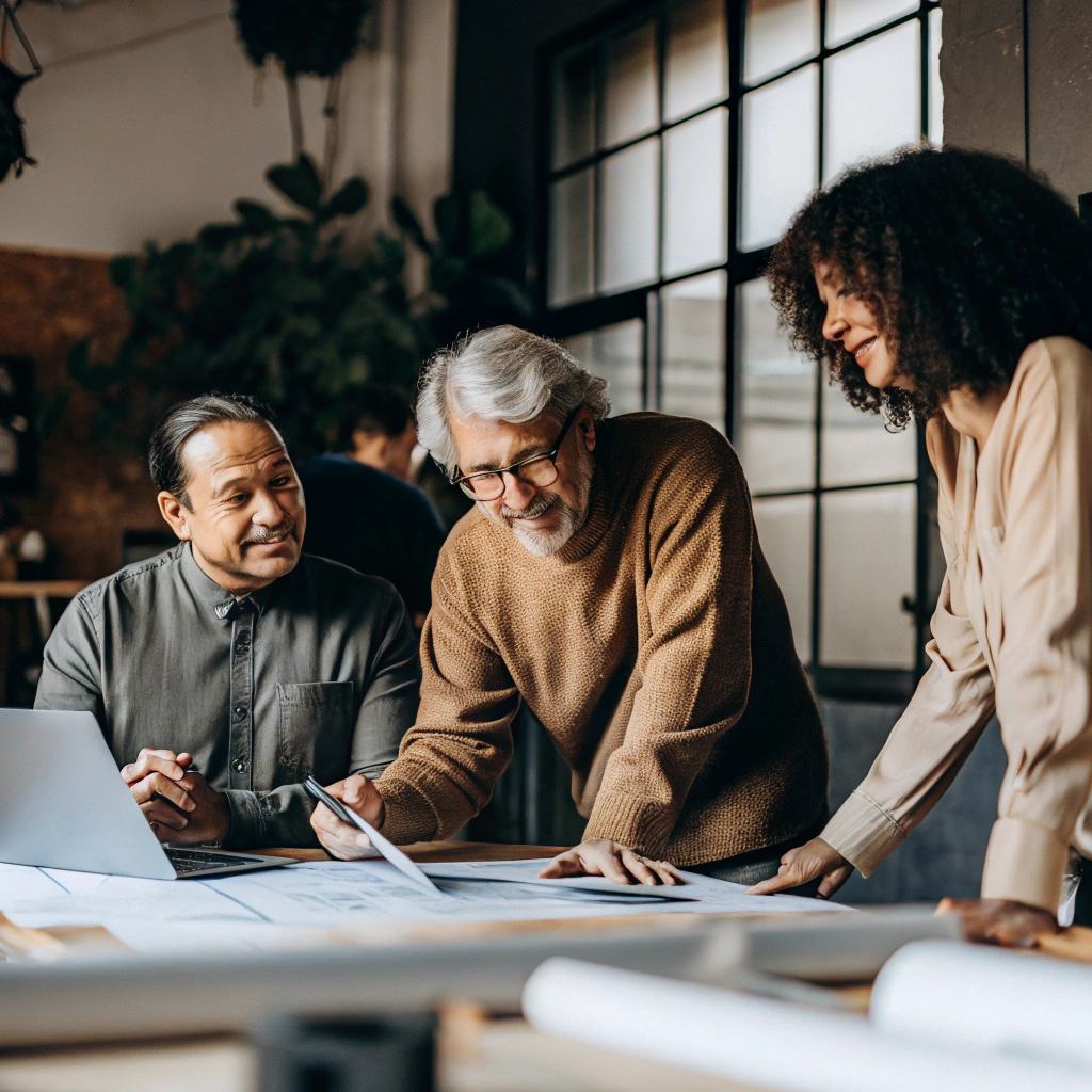 Team di professionisti che collabora a un progetto